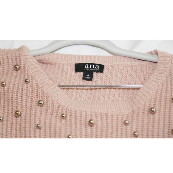 A.N.A. Puff sleeve knit rose pink sweater - Picture 2 of 3